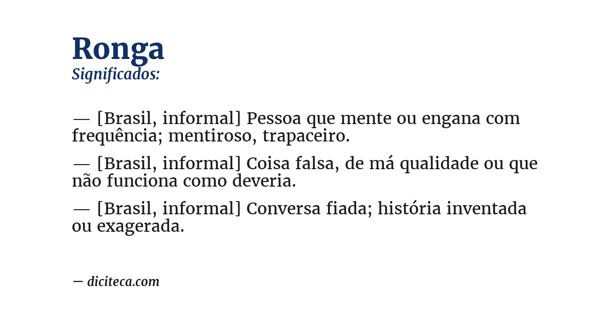 Significado de ronga