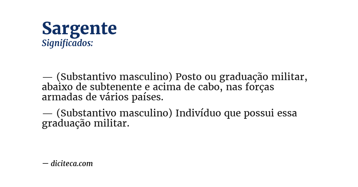 Significado de sargente