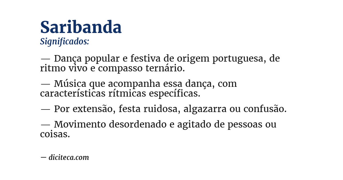 Significado de saribanda