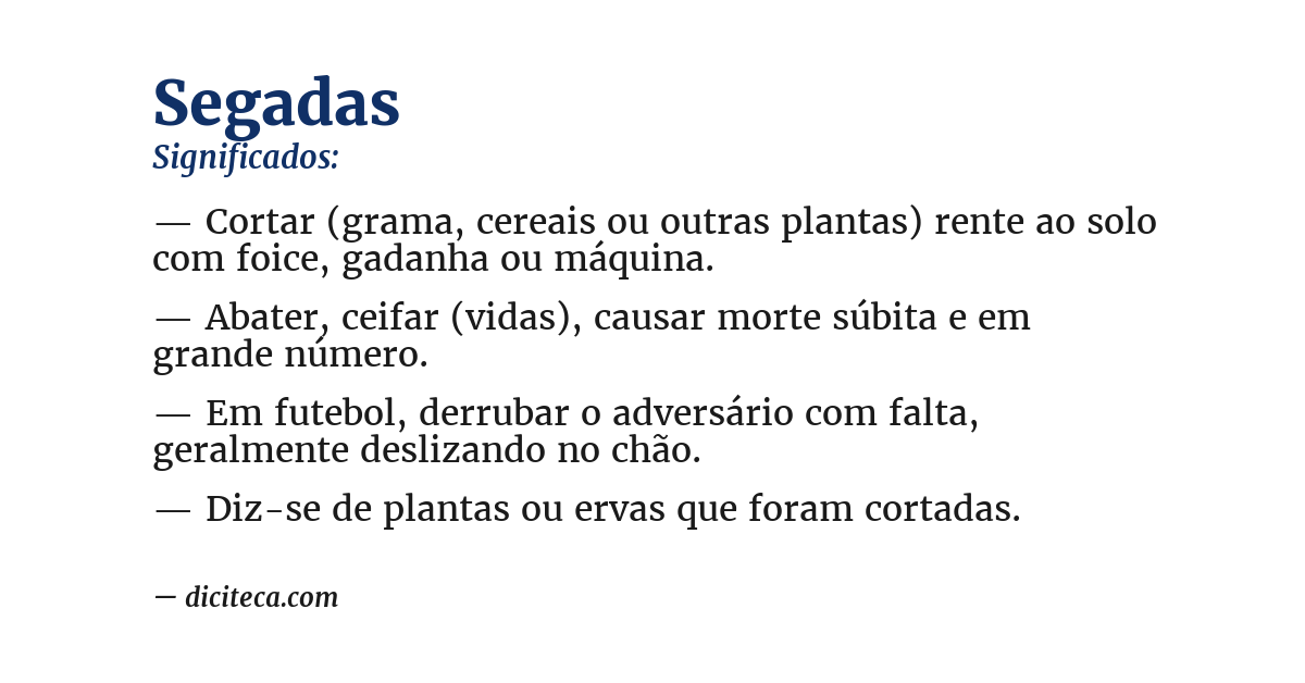 Significado de segadas