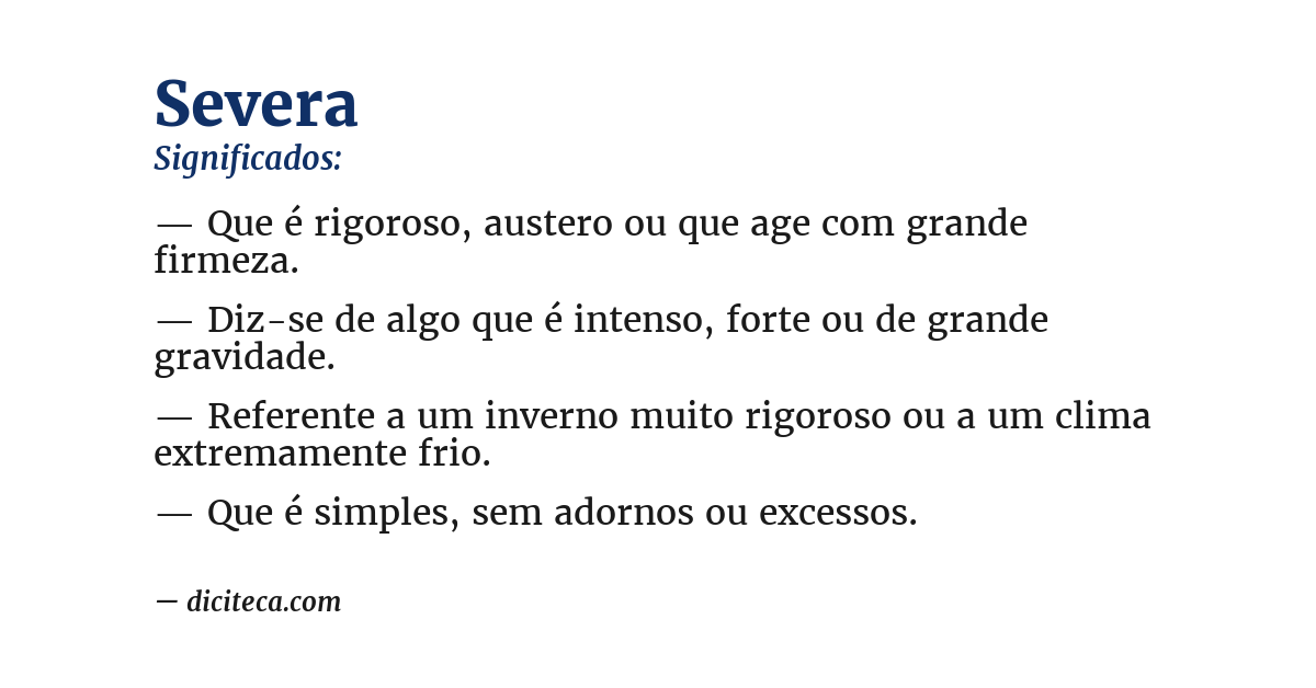 Significado de severa