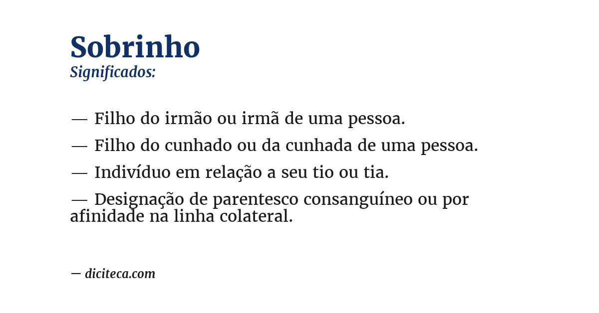 Significado de sobrinho