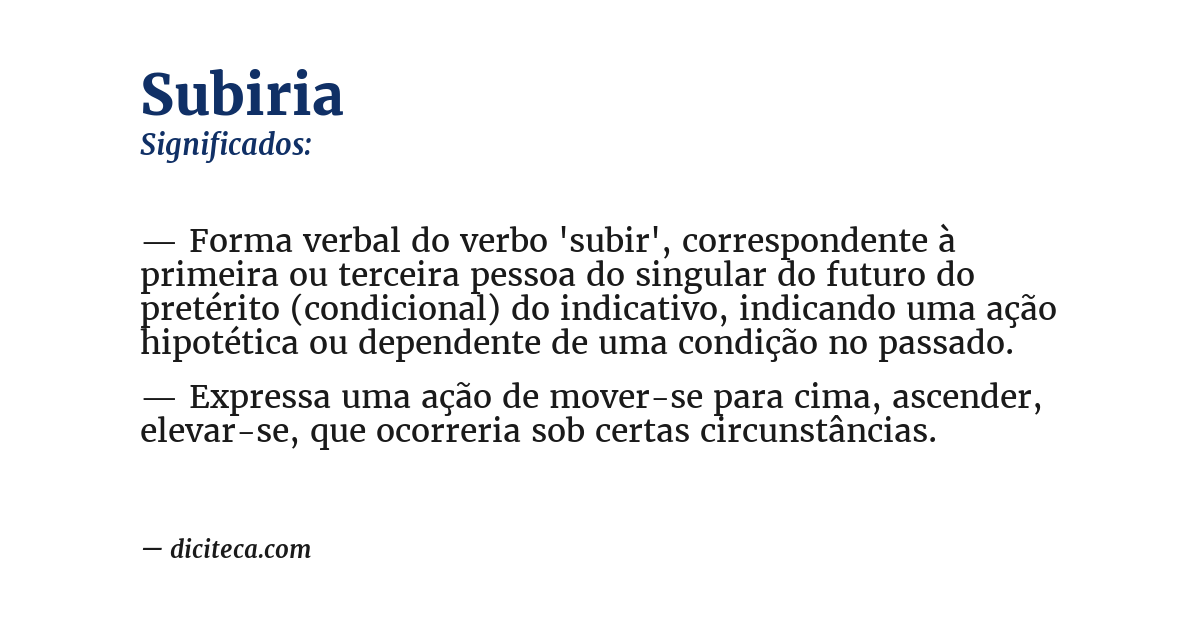 Significado de subiria
