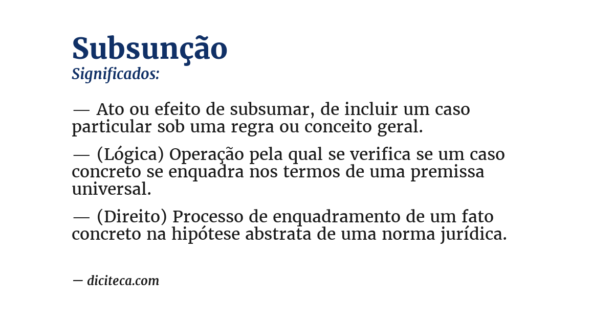 Significado de subsunção
