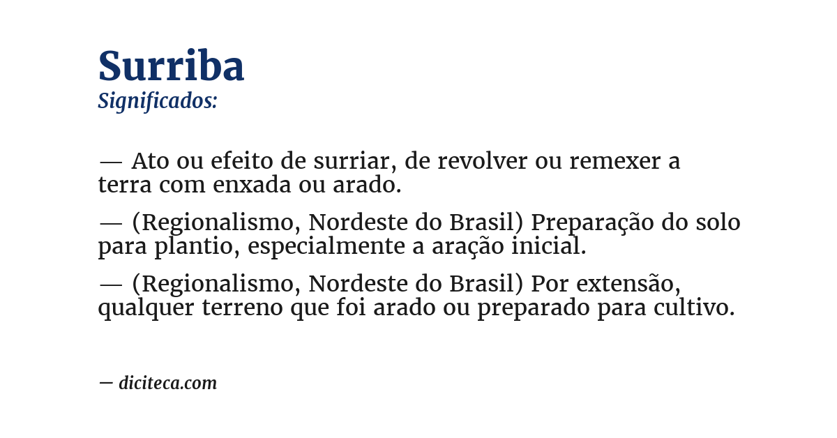 Significado de surriba
