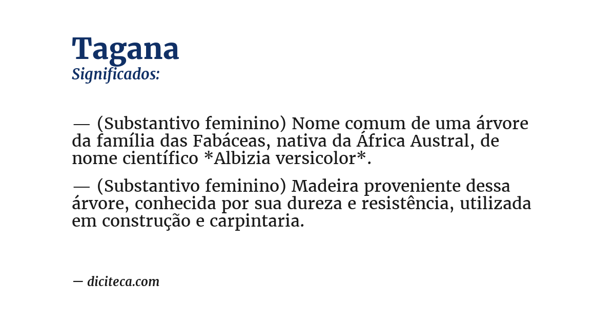Significado de tagana