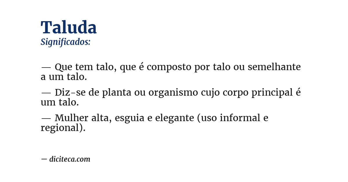 Significado de taluda