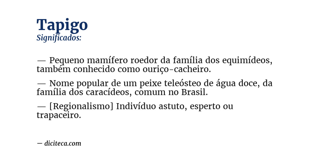 Significado de tapigo
