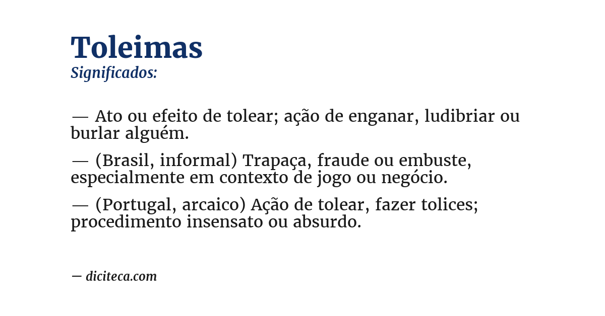 Significado de toleimas