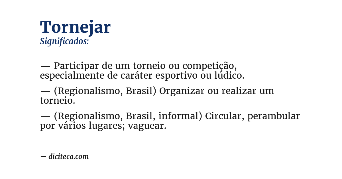 Significado de tornejar