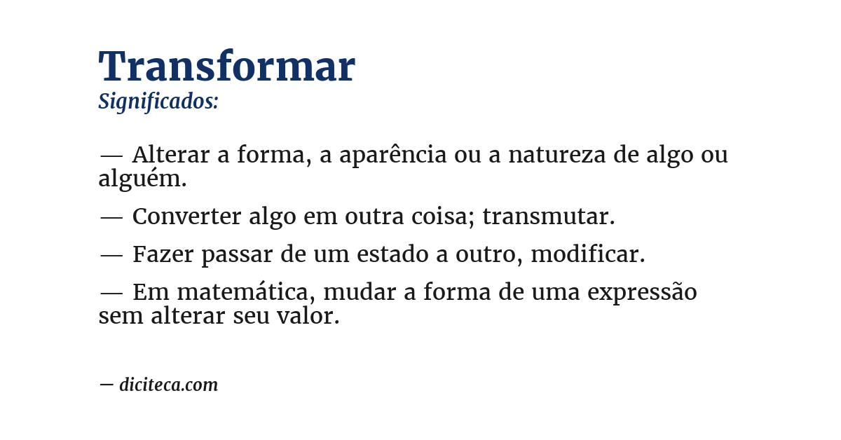 Significado de transformar