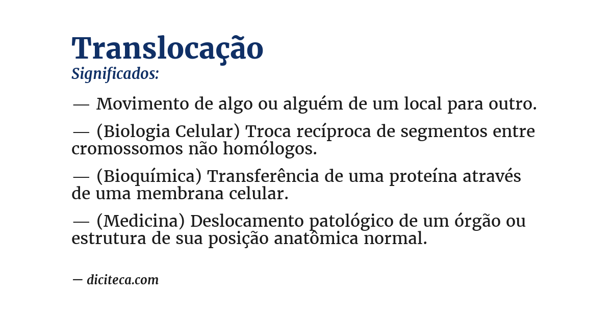 Significado de translocação