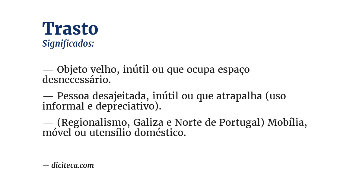 Significado de trasto