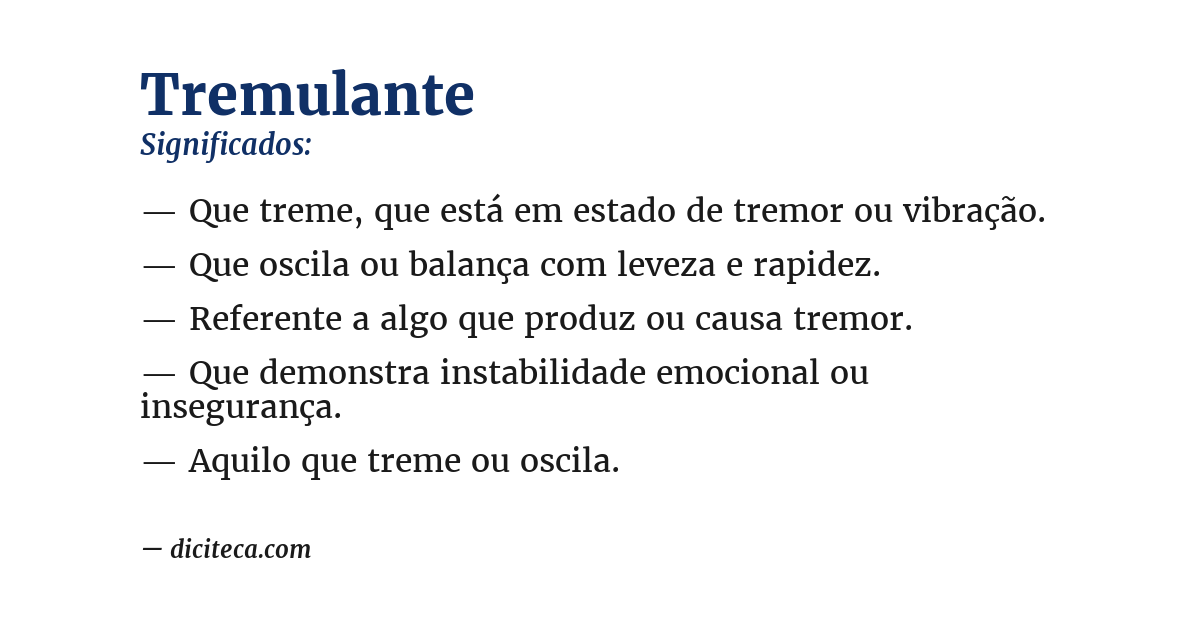 Significado de tremulante