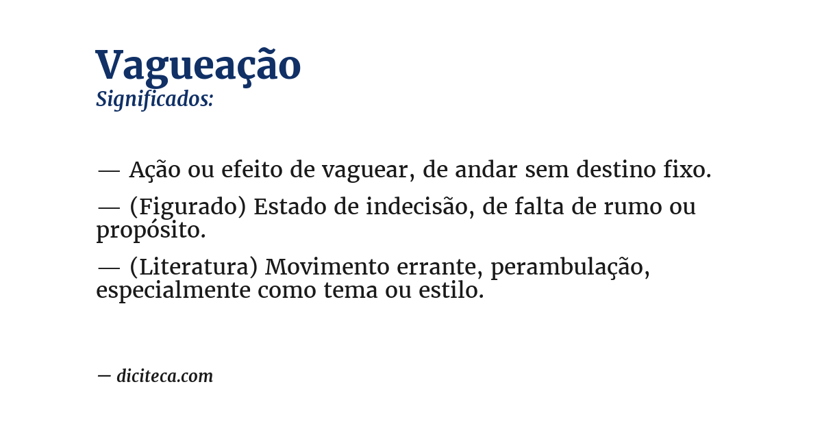 Significado de vagueação