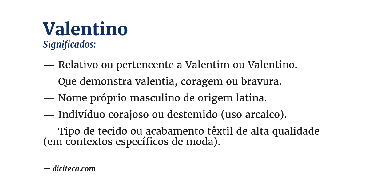 Significado de valentino