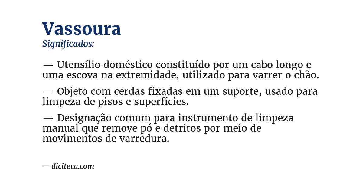 Significado de vassoura
