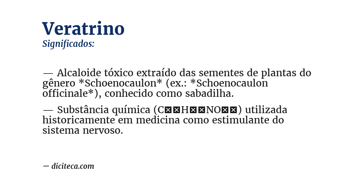 Significado de veratrino