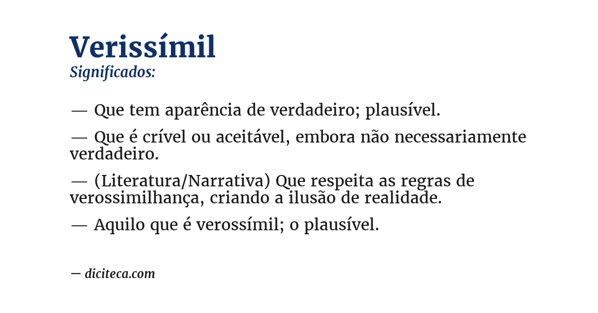 Significado de verissímil