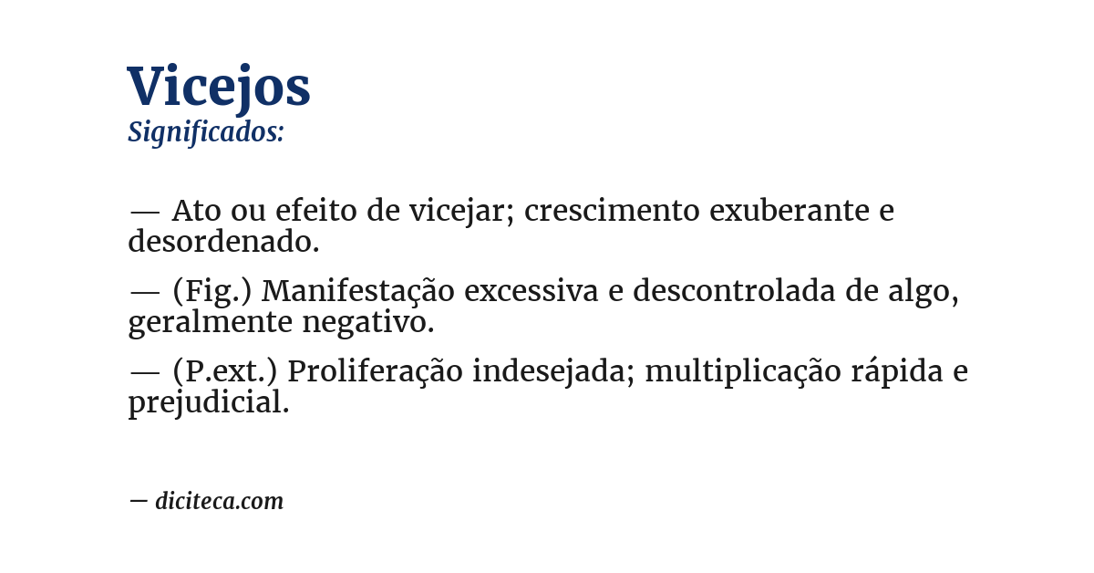 Significado de vicejos