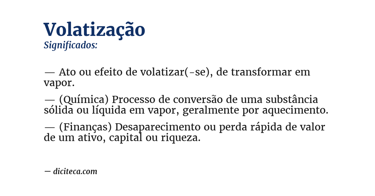 Significado de volatização