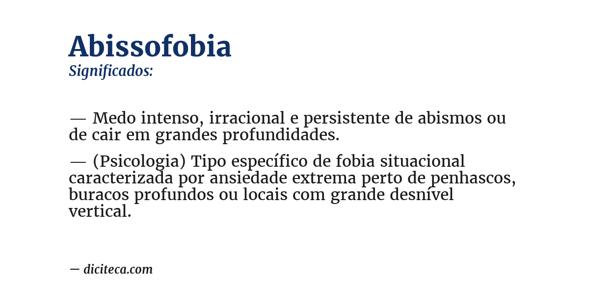 Significado de abissofobia