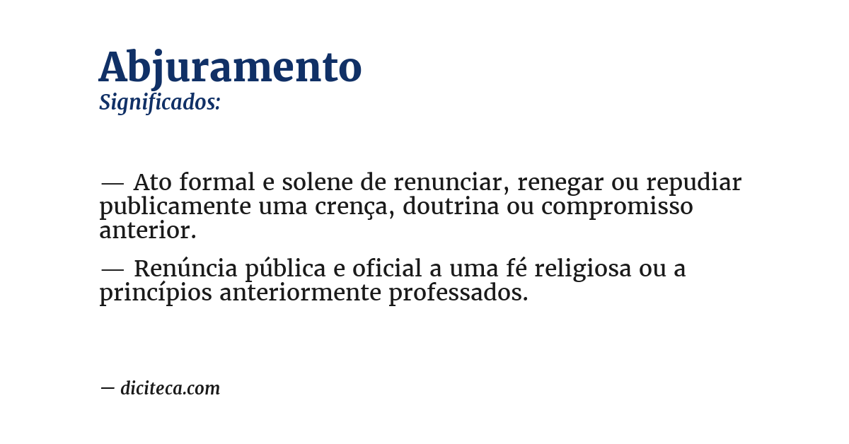Significado de abjuramento
