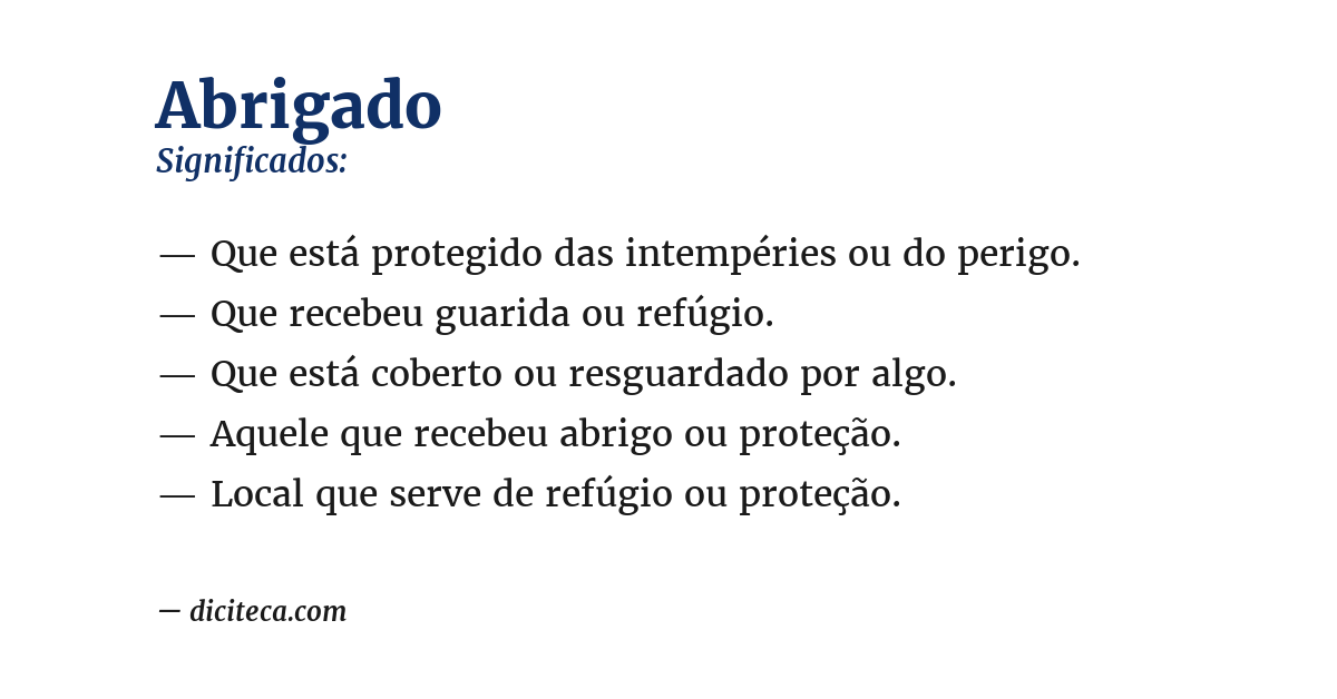 Significado de abrigado