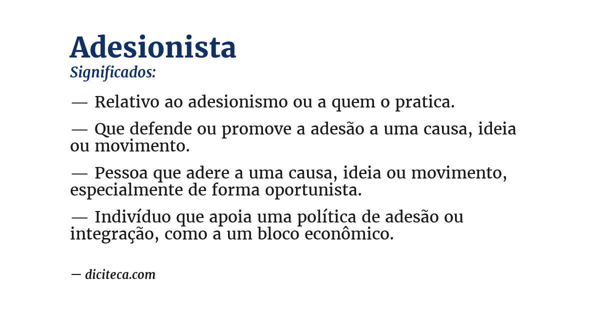 Significado de adesionista