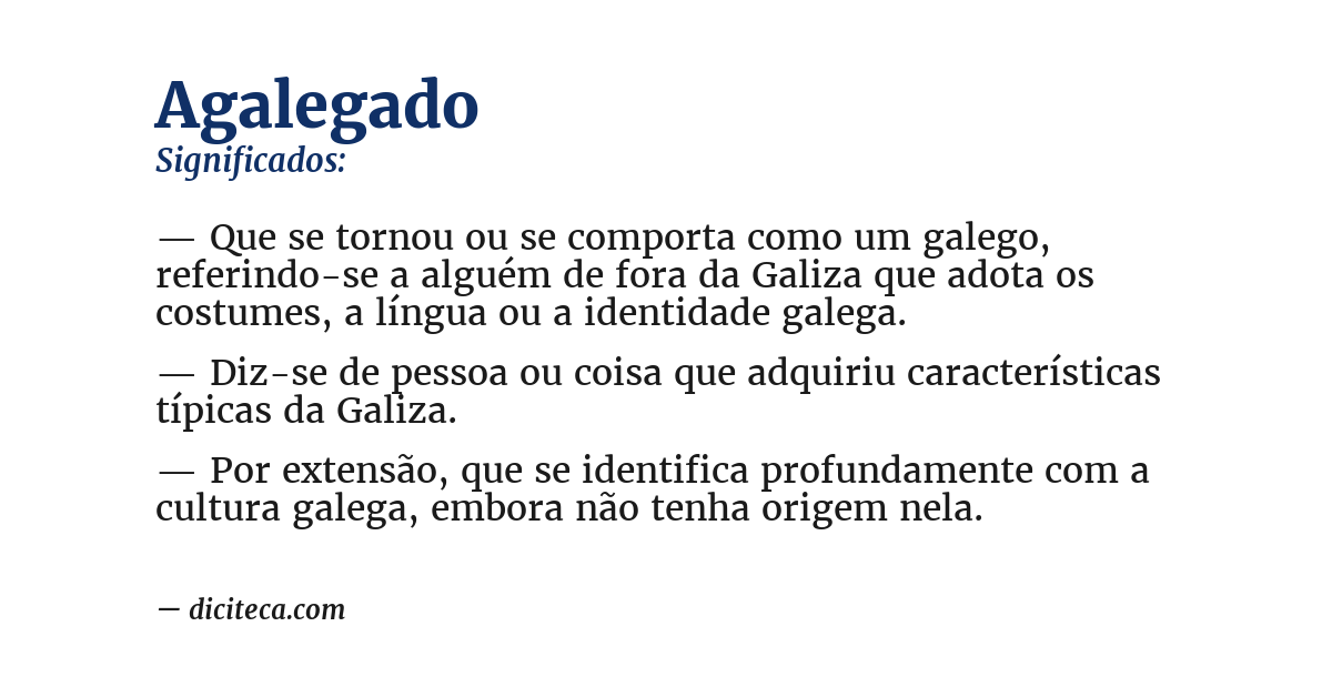 Significado de agalegado