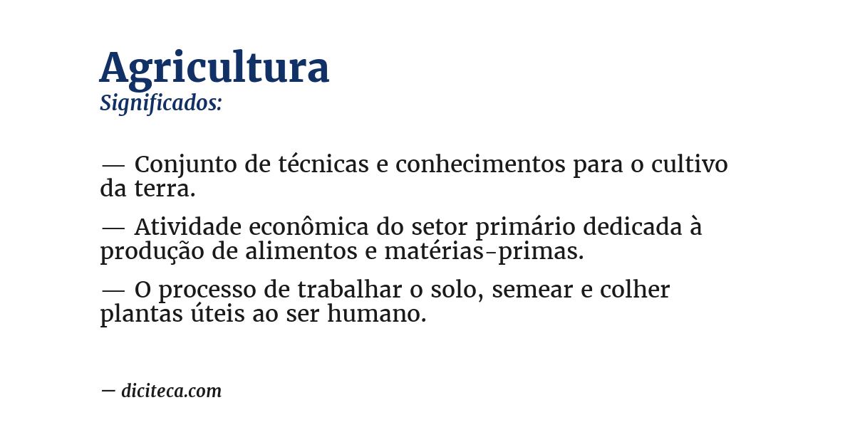 Significado de agricultura