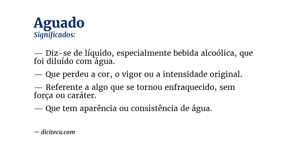 Significado de aguado
