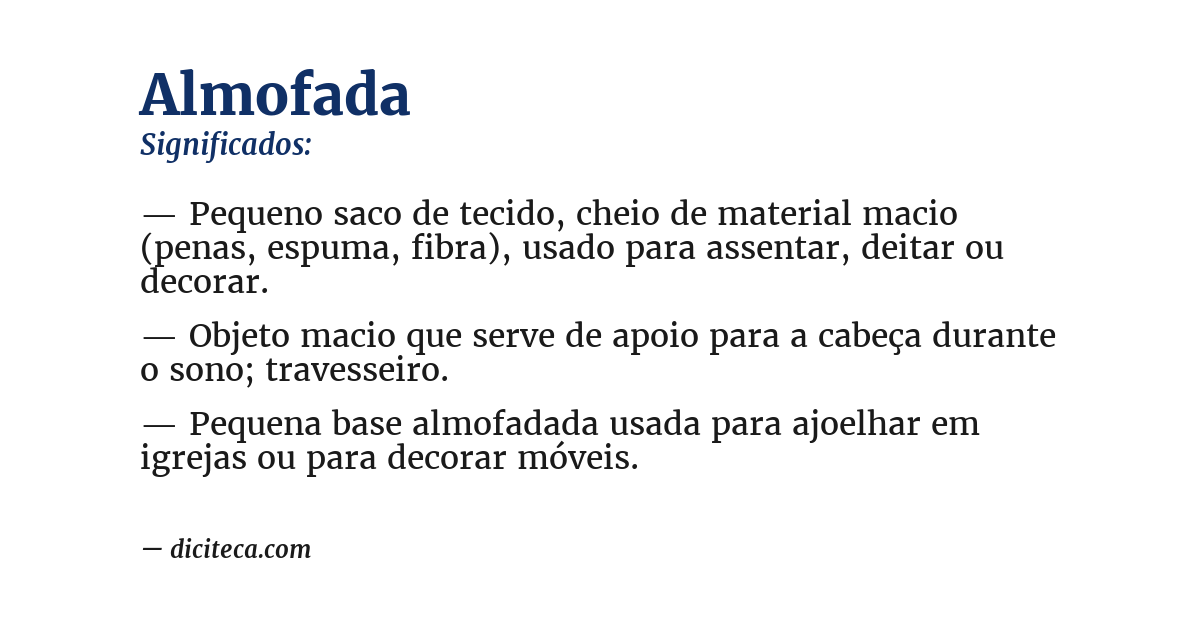 Significado de almofada
