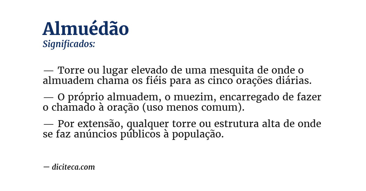 Significado de almuédão