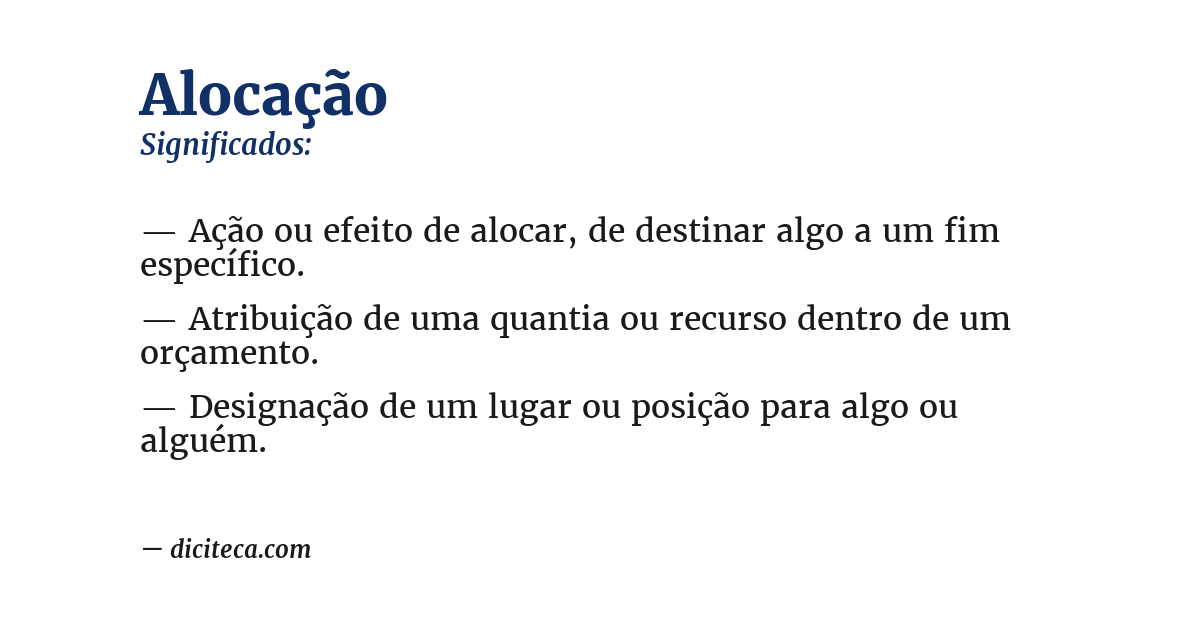 Significado de alocação