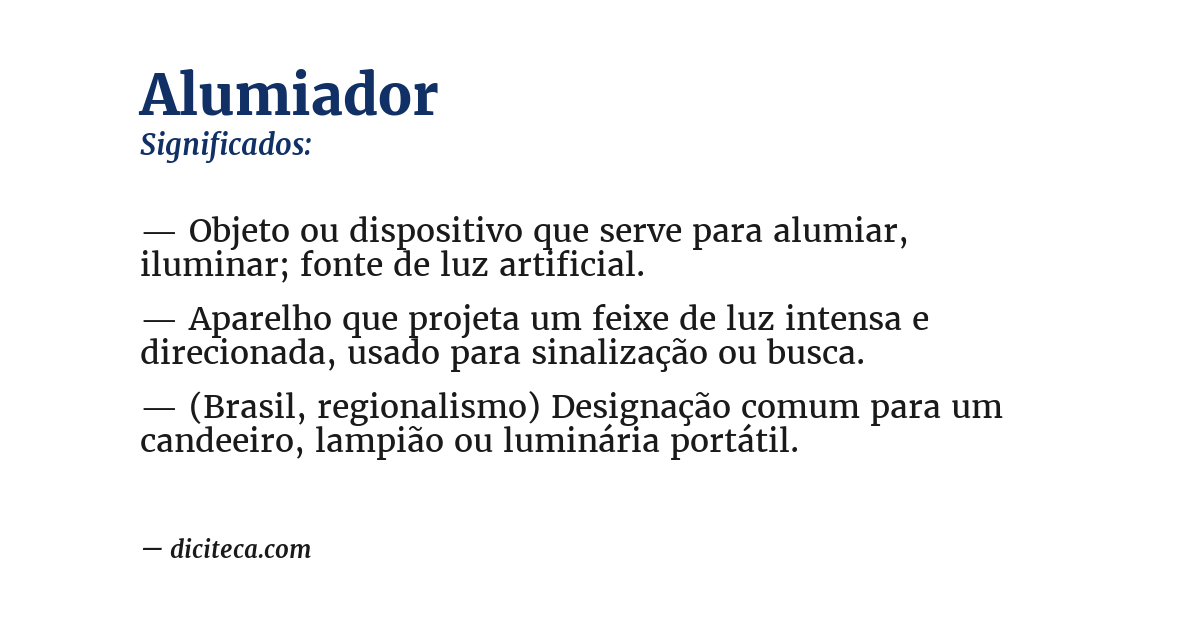 Significado de alumiador