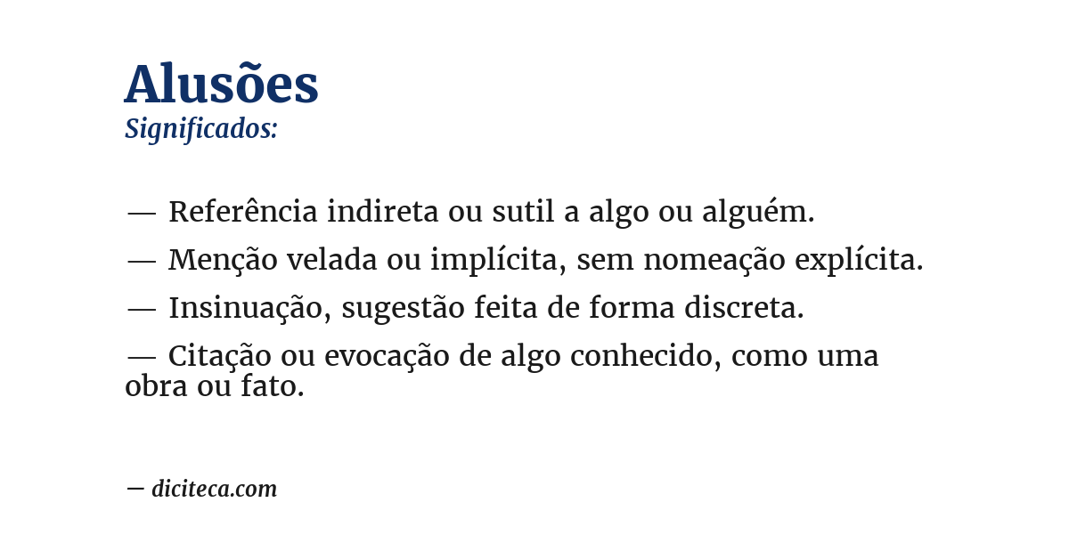 Significado de alusões