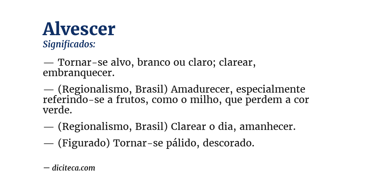 Significado de alvescer