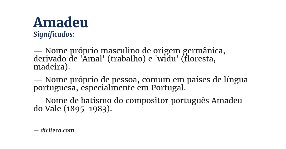 Significado de amadeu
