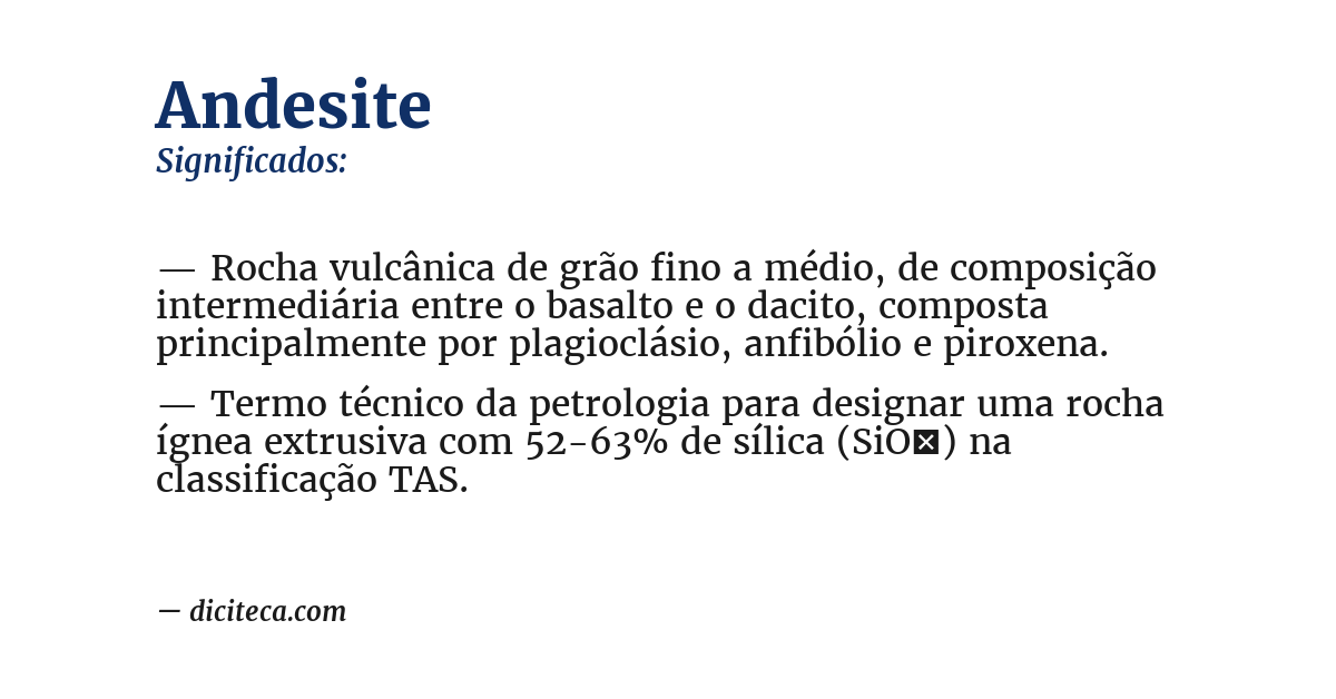 Significado de andesite