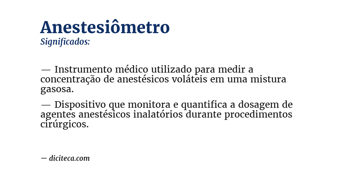 Significado de anestesiômetro