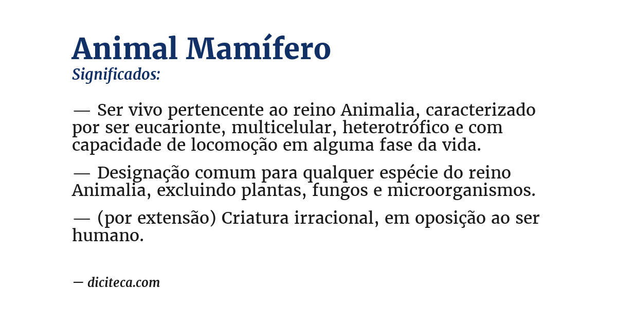 Significado de animal mamífero