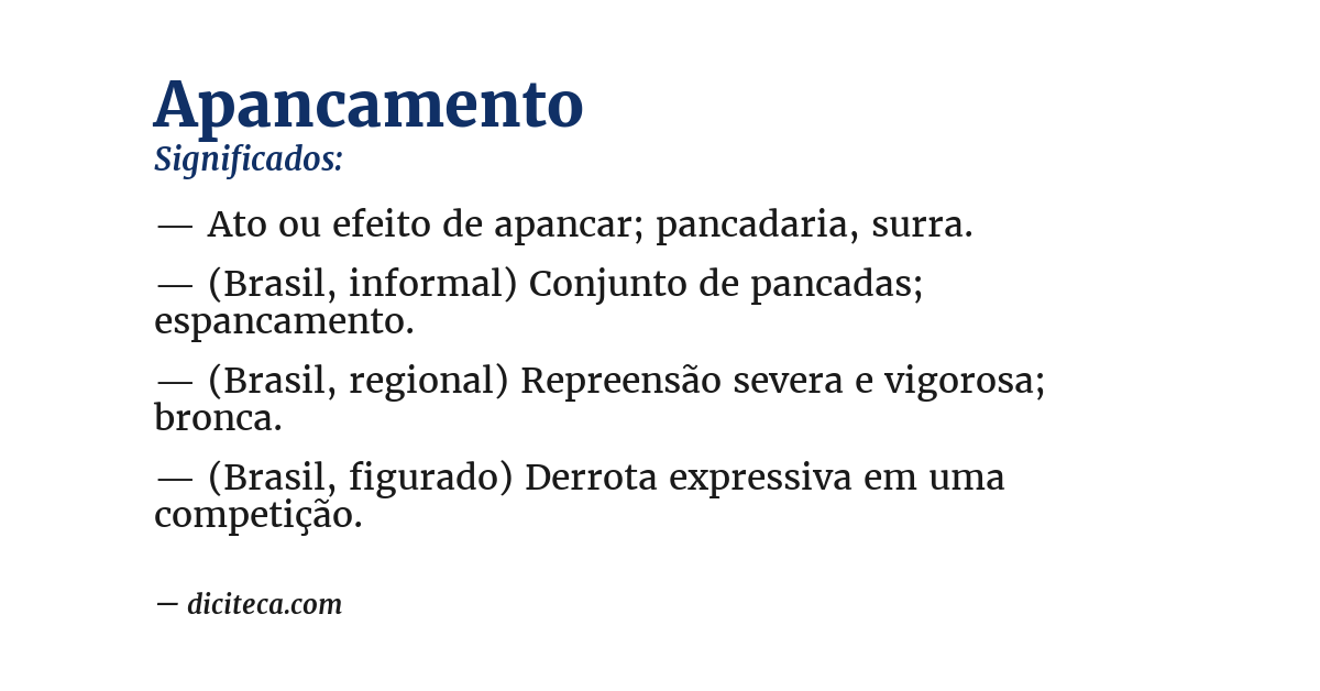 Significado de apancamento