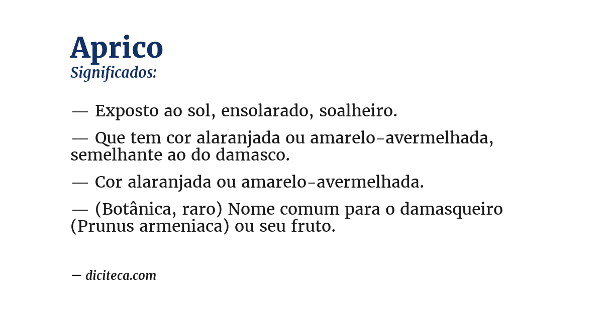 Significado de aprico