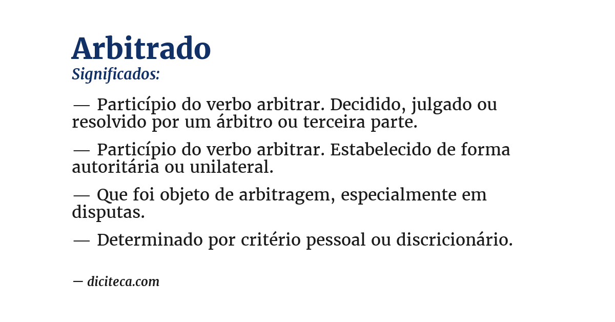 Significado de arbitrado