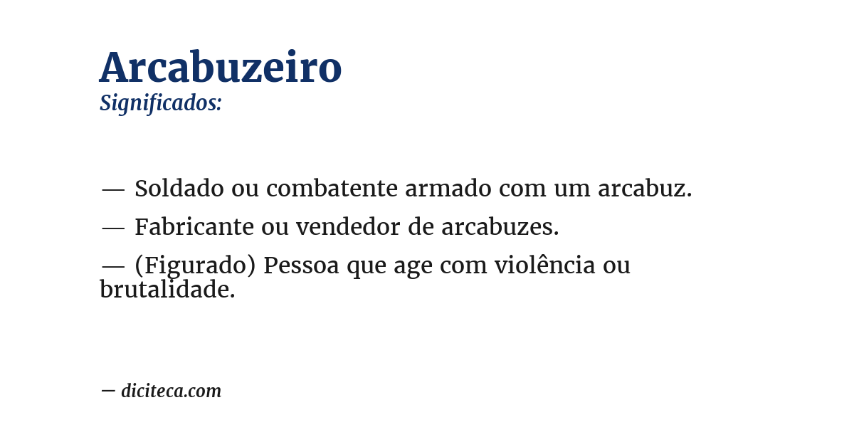 Significado de arcabuzeiro