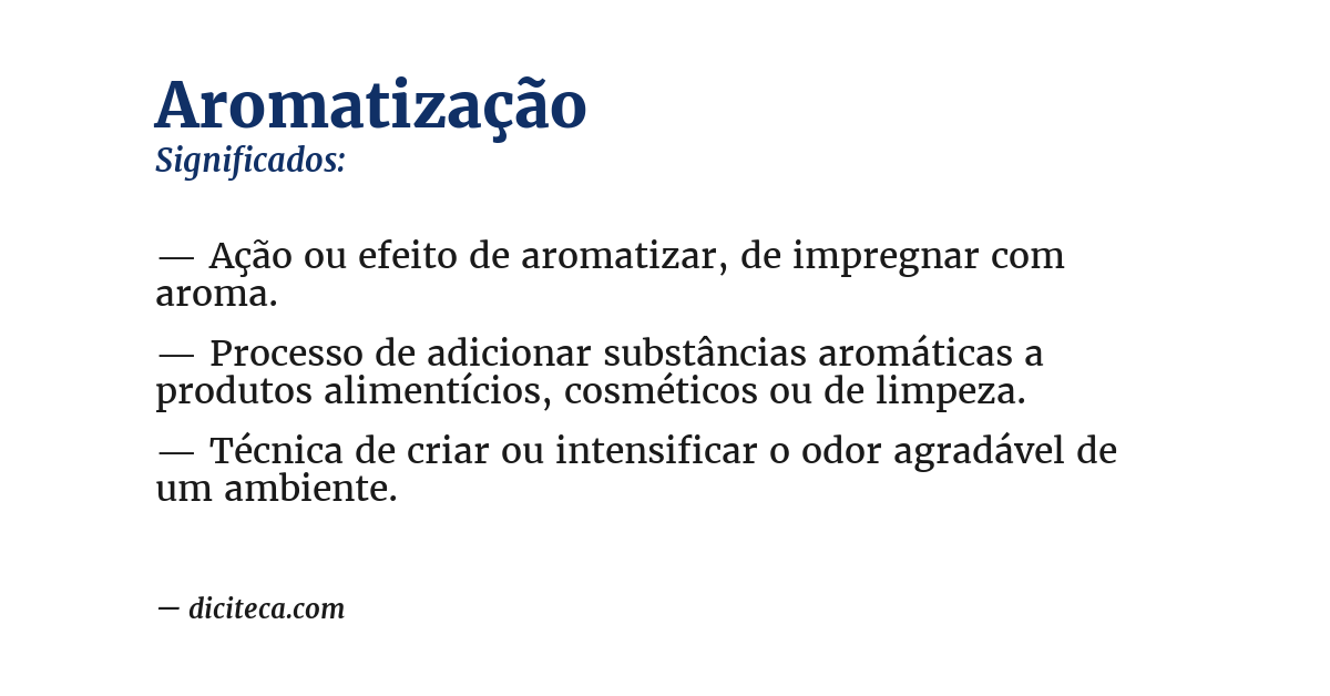 Significado de aromatização