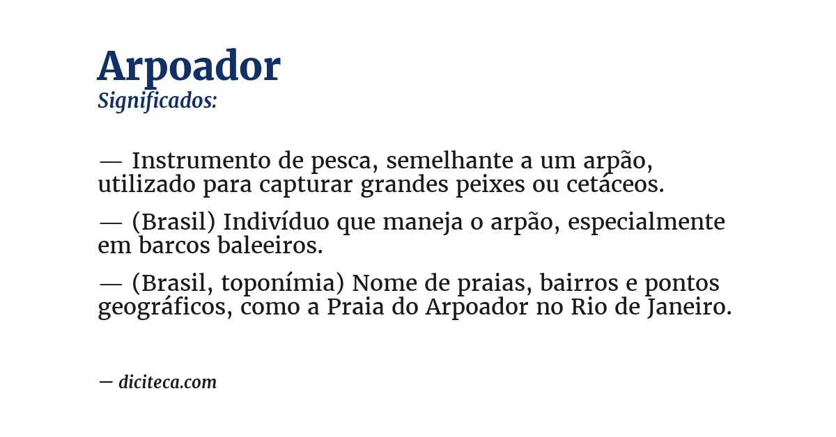 Significado de arpoador