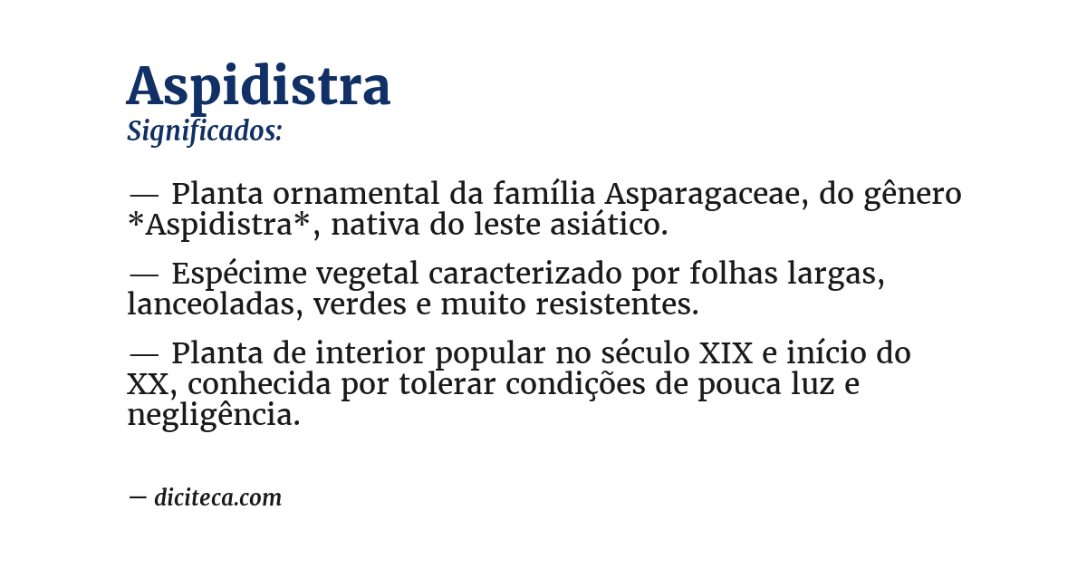 Significado de aspidistra