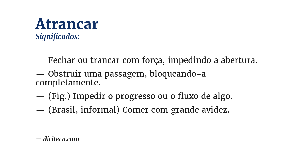 Significado de atrancar